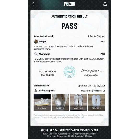 Adidas Yeezy Boost 350 V2 Natural Shoes Mens Size 10.5 Cream Sneakers FZ5246 - Picture 15 of 15